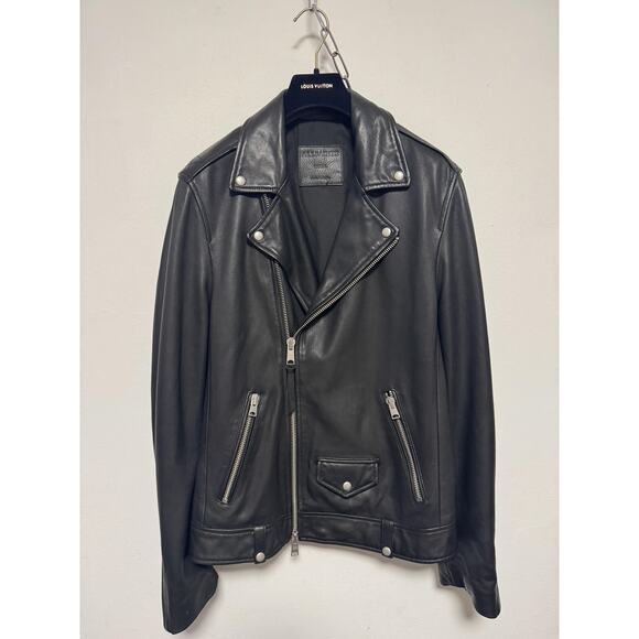 AllSaints Jacket Mens Small Milo Biker Leather Moto Motorcycle Zip - Picture 1 of 14